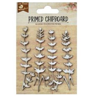 Little Birdie - Chipboard Fougère tropical, 4 pièces