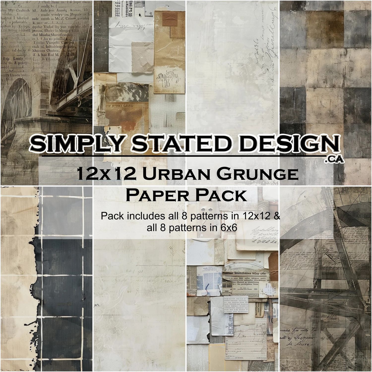 Simply Stated Design - Papier 12x12 de la collection Urban Grunge