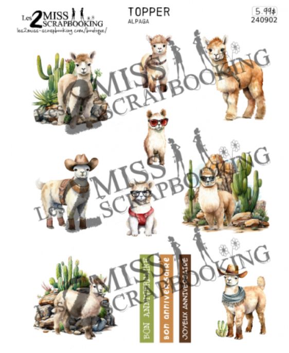Les 2 Miss scrapbooking - Topper Alpaga