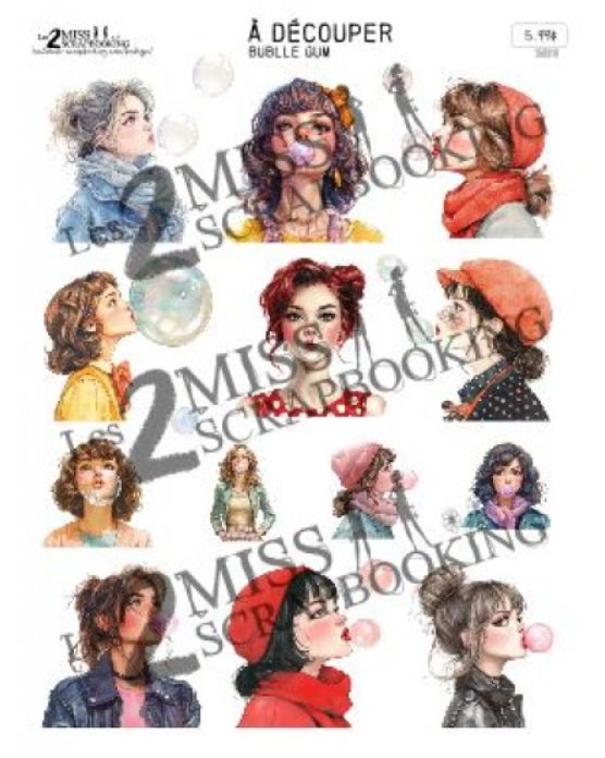 Les 2 Miss scrapbooking - Topper Bublle Gum