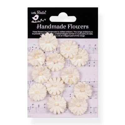Little Birdie - Fleurs Larisa Ivory Pearl, 12 pièces