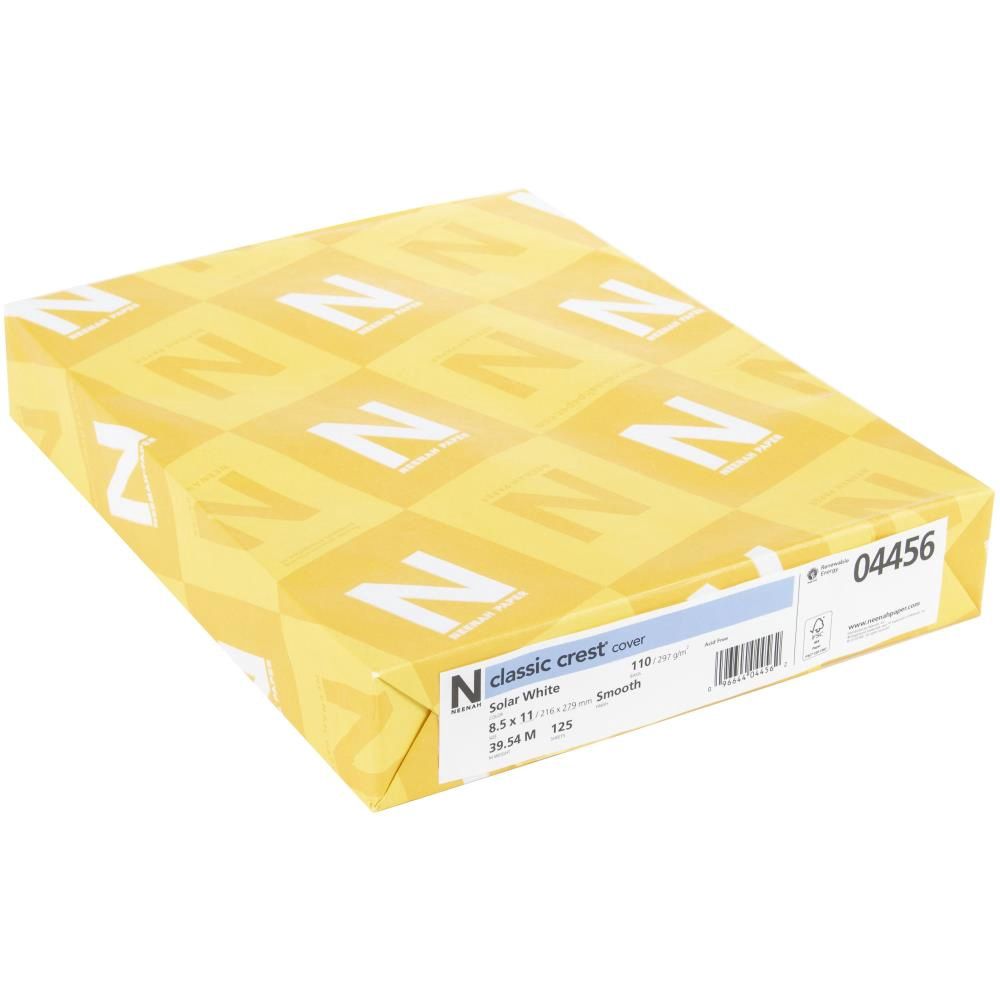 Neenah - Papier cartonné Solar White, lisses 110lbs, 125 feuilles