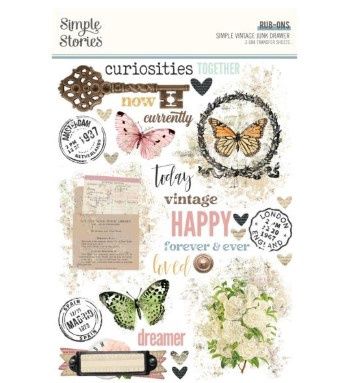 Simple Stories - Rub-On Simple Vintage junk Drawer