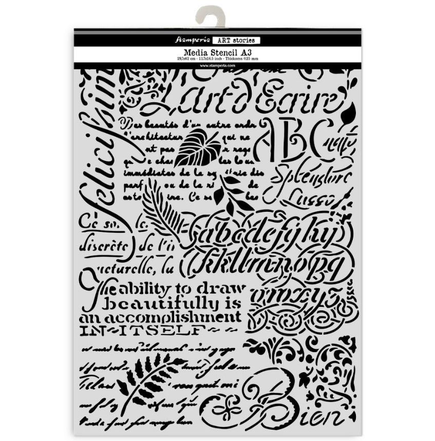 Stamperia - Stencil A3 «Écrits» 12" X 17"