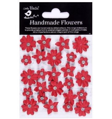 Little Birdie - Fleurs Cardinal Red, 25 pièces