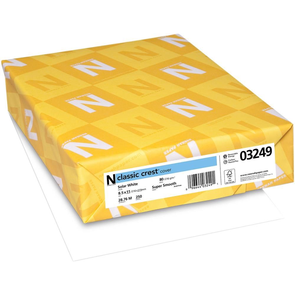 Neenah - « Solar White-cartons lisses pour étamper 80lbs» 250 feuilles