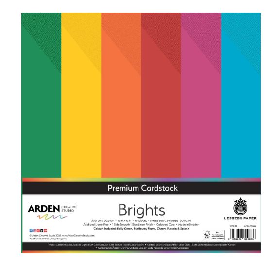 Arden Creative Studio - Papier 12"X12" Premium Cardstock Brights