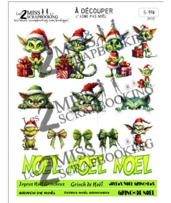 NOUVEAUTÉ! Les 2 Miss scrapbooking - Topper J'aime pas Noel