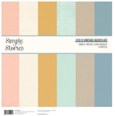 Simple Stories - Papier 12x12 Solids Simple Vintage junk Drawer