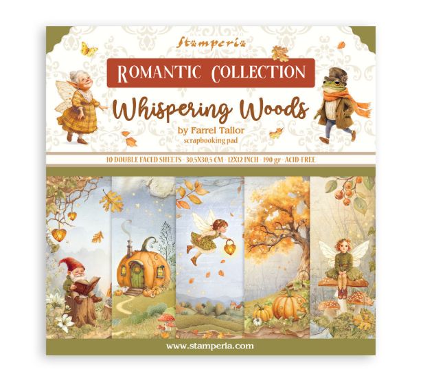 Stamperia - Papier 12"x12" Whispering Woods 10 feuilles double- face