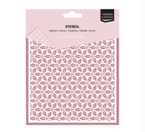 NOUVEAUTÉ! Vaessen Creative - Stencil Feuilles de houx 6" X 6"