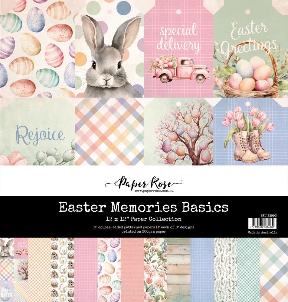 Paper Rose - Papier Easter Memories Basics, 12 pages recto-verso 12x12