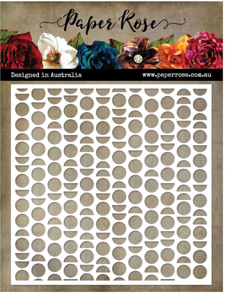 Paper Rose - Stencil Half Circles 6x6