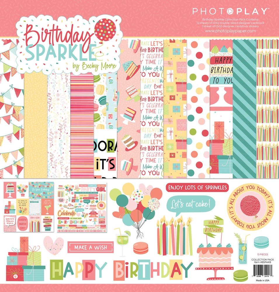 PhotoPlay - Papier 12"X12" «Birthday Sparkle»