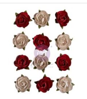 Prima Flowers - Collection Mulberry Paper «Return To Wonderland/Rose Garden» 12 pièces