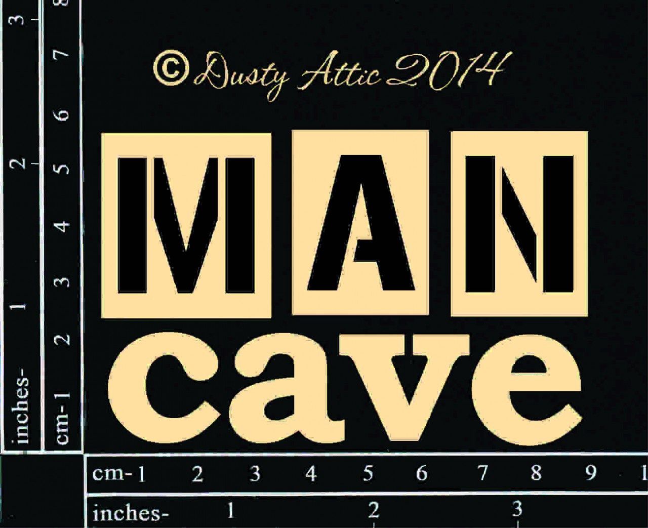 LIQUIDATION- Dusty Attic - Chipboard «Man Cave»(Le prix indiqué est déjà à 50% de rabais)