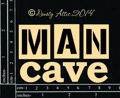 LIQUIDATION- Dusty Attic - Chipboard «Man Cave»(Le prix indiqué est déjà à 40% de rabais)