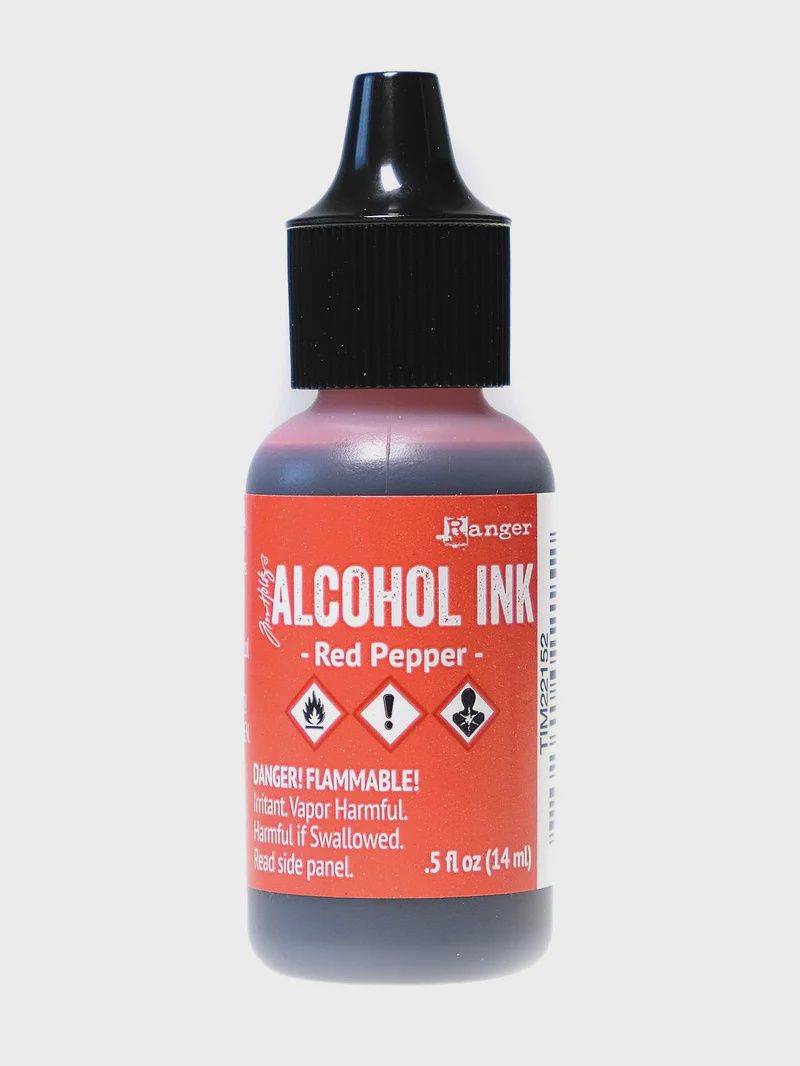 LIQUIDATION-Tim Holtz - Alcohol Ink couleur «Red Pepper» 0.5 oz(Le prix indiqué est déjà à 50% de rabais)