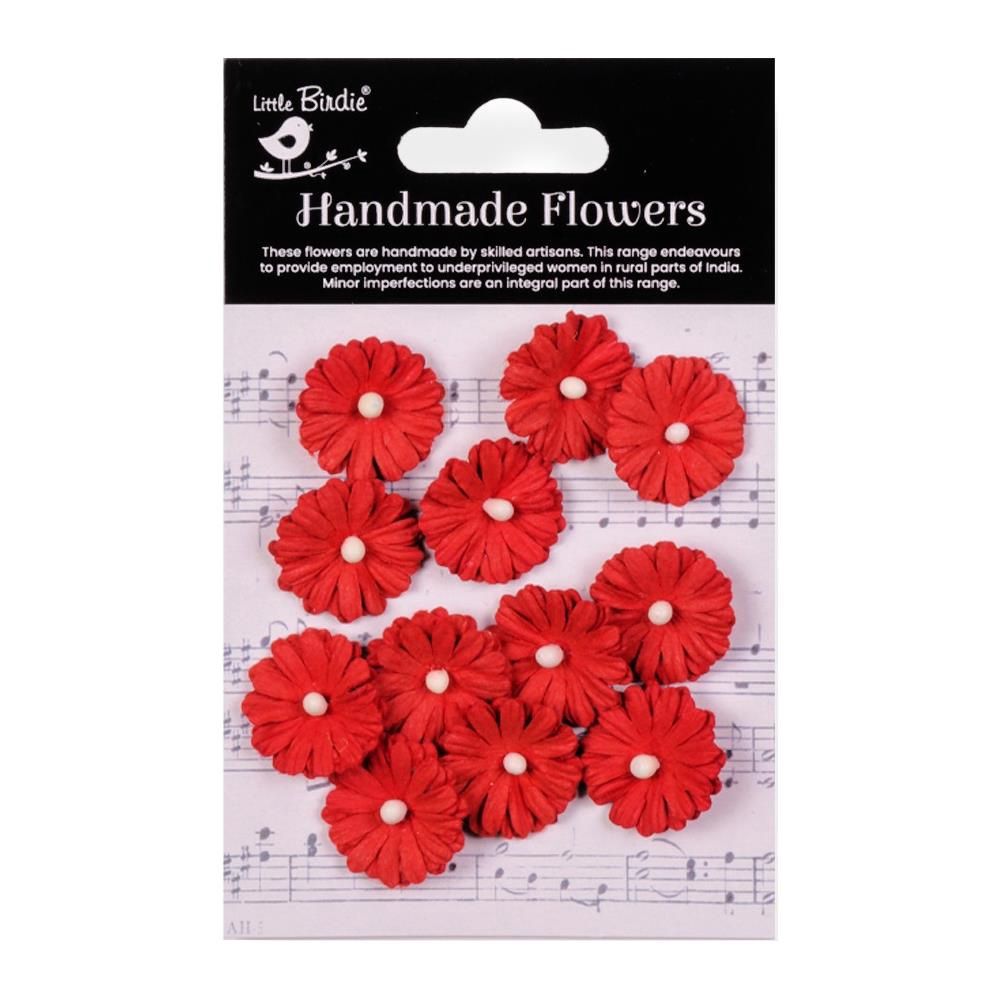 Little Birdie - Fleurs Larisa Cardinal Red, 12 pièces