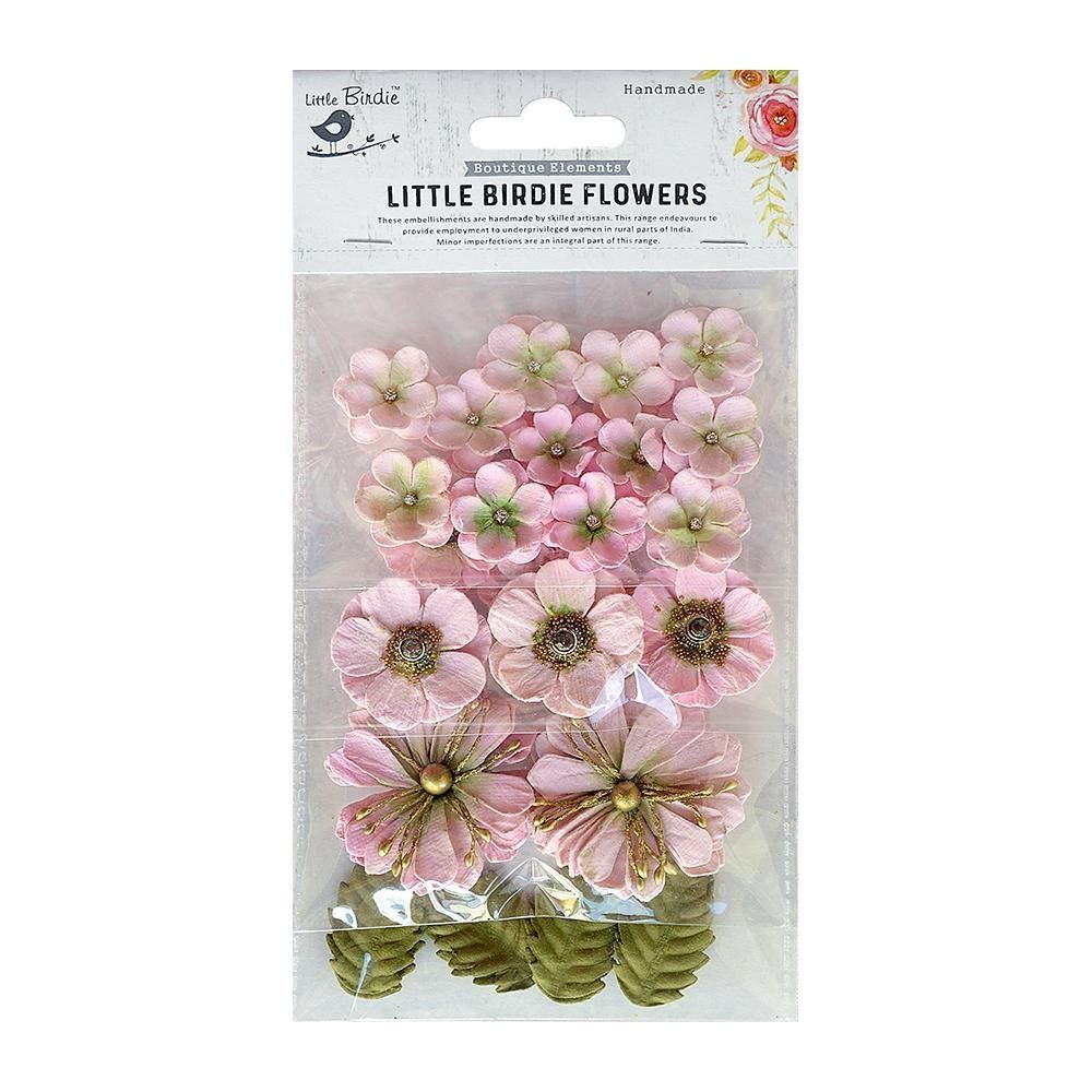 Little Birdie - Fleurs Renae Pearl Pink, 27 pièces