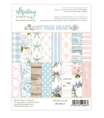 Mintay - Papier 6x8 Cottage Heart, 24 feuilles recto-verso