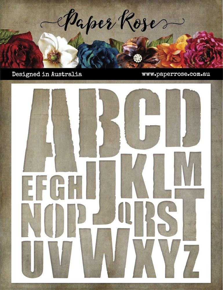 Paper Rose - Stencil Big Alpha 6x6