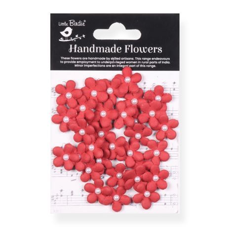 Little Birdie - Fleurs Janice Cardinal Red, 25 pièces