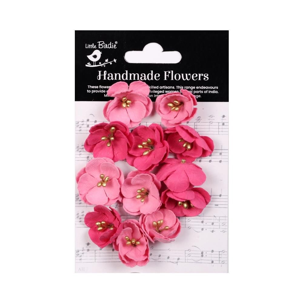 Little Birdie - Fleurs Embossed Daisy Precious Pink, 12 pièces