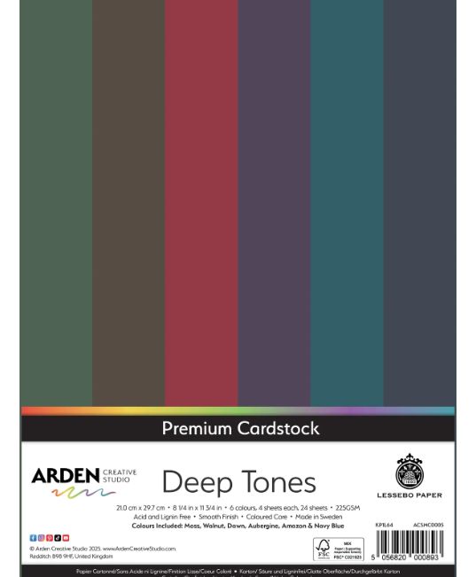 Arden Creative Studio - Papier 8,5"X11" Premium Cardstock Deep Tones