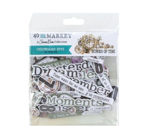 49 and Market - Éphéméras en chipboard collection «Echoes of Time» 81 pièces