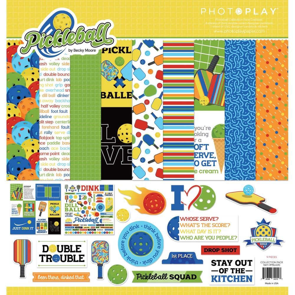 LIQUIDATION!!! PhotoPlay - Papier 12"X12" «Pickleball» (le prix indiqué est déjà réduit de 40%)