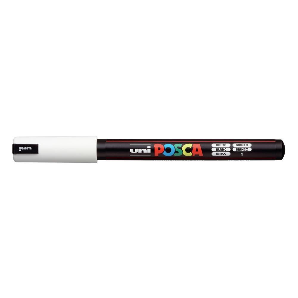 POSCA - Marqueurs de peinture acrylique» couleurs «Pointe extra-fine Blanc 0.7 mm» 1 pièce