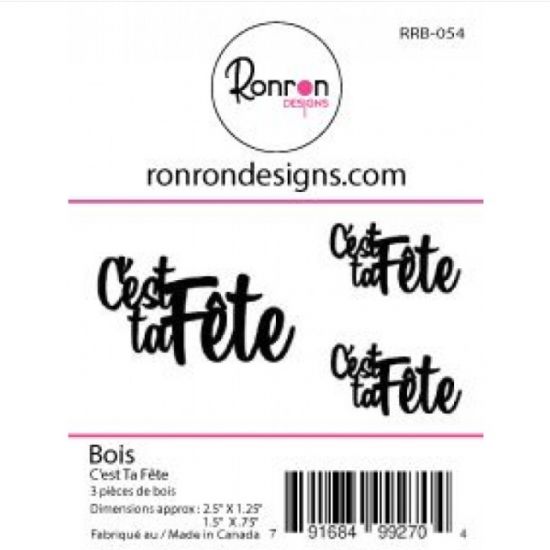 Ronron Designs - Embellissements en bois «C'est ta Fête»