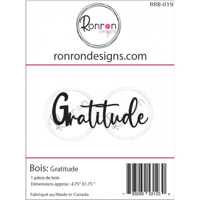 Ronron Designs - Embellissements en bois «Gratitude»