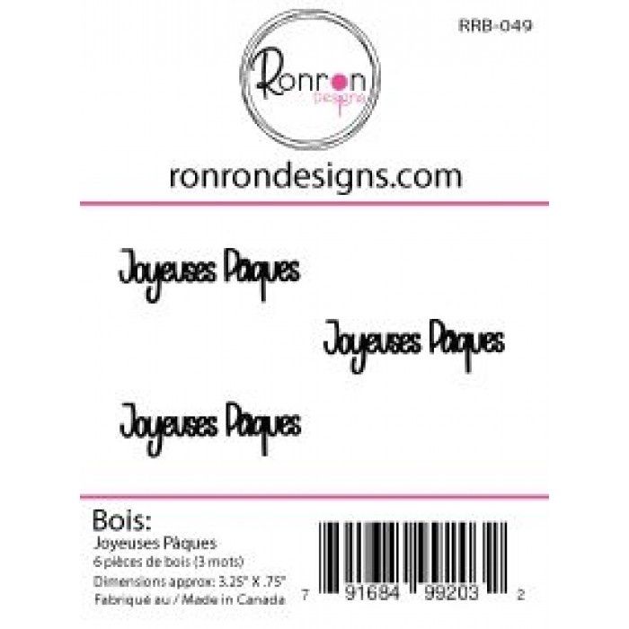 Ronron Designs - Embellissements en bois «Joyeuses Pâques»