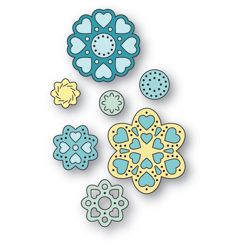 Poppy - Ensemble de dies modèle «Heart Flowers»