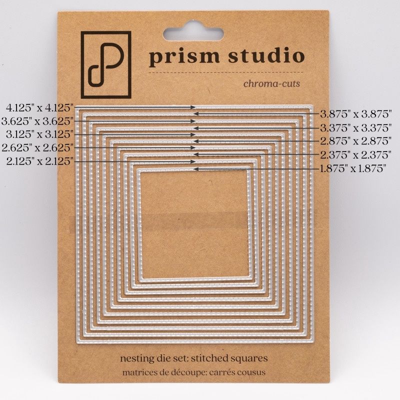 Prism - Dies modèle « Nesting Stitched Squares» 10 pcs