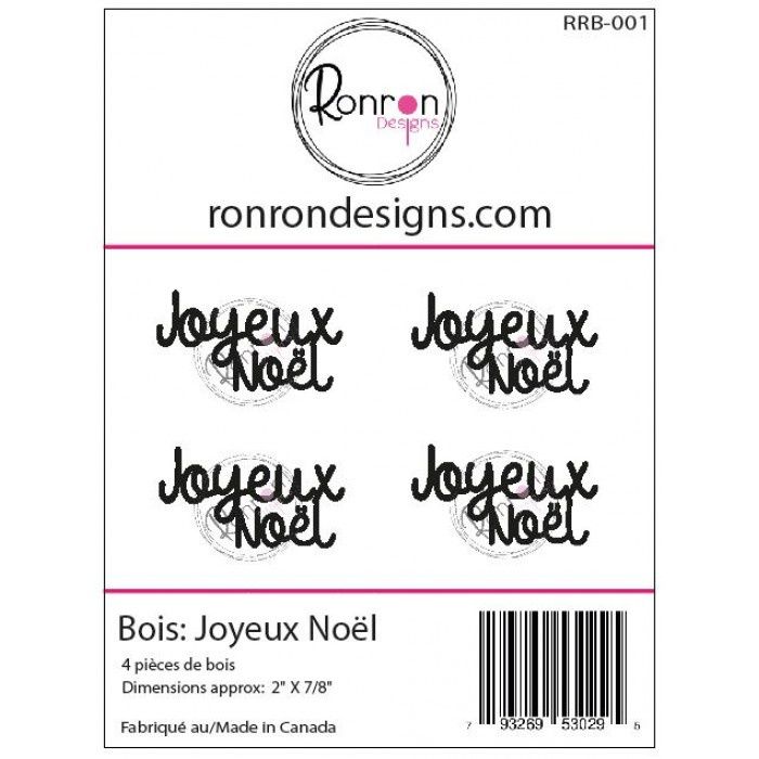 Ronron Designs - Embellissements en bois «Joyeux Noël»
