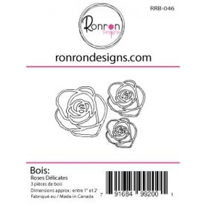 Ronron Designs - Embellissements en bois «Roses»