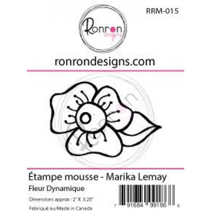 Ronron Designs - Étampe en mousse «Fleur dynamique»