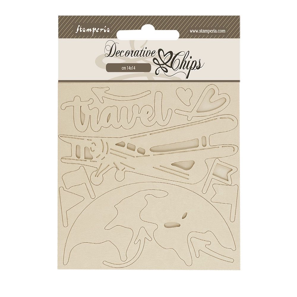 Stamperia - Chipboard de la collection Art Of Travelling «Airplane»