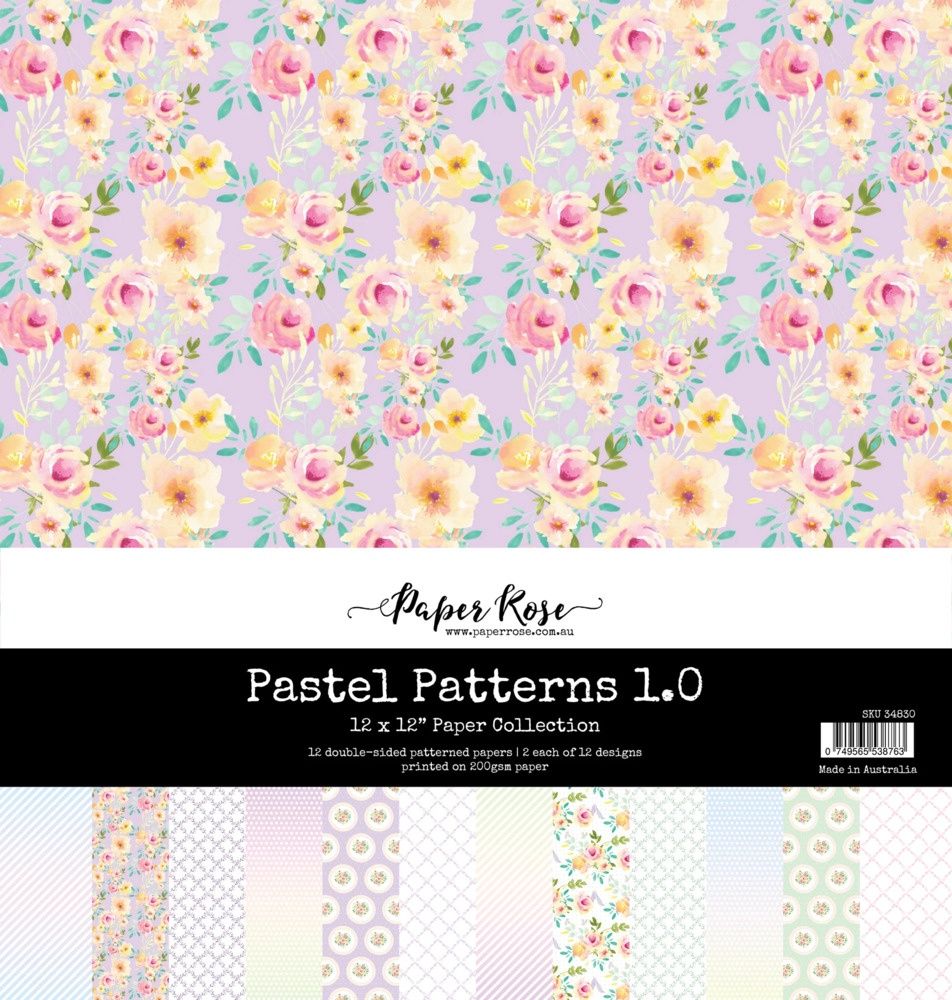 Paper Rose - Papier Pastel Patterns 1.0, 12 pages recto-verso 12x12