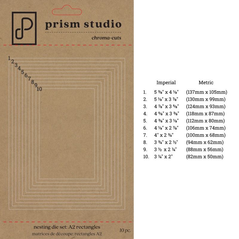 Prism - Dies modèle « Nesting Rectangles» 10 pcs