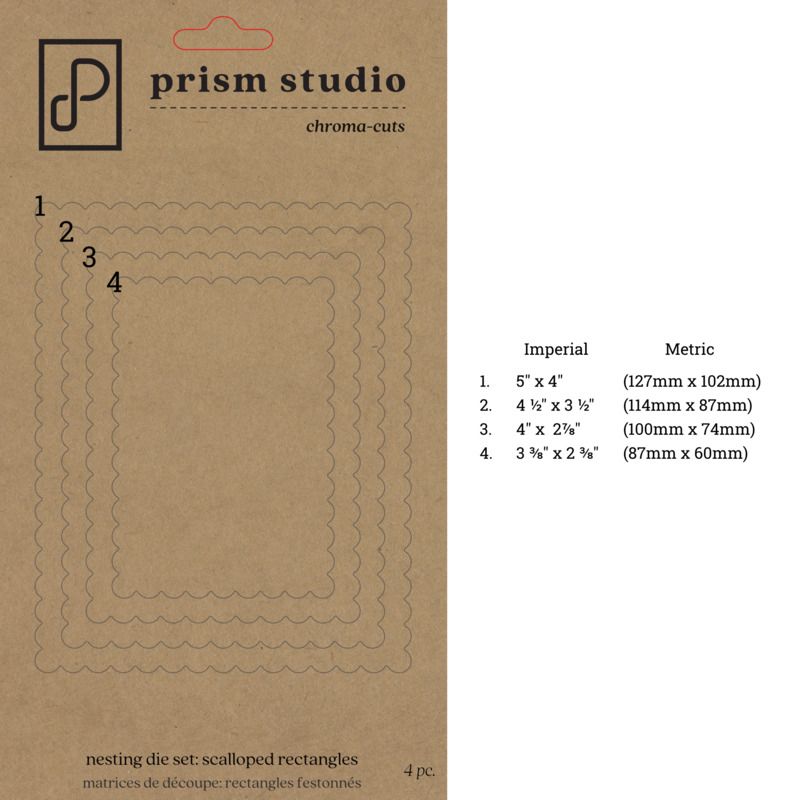 Prism Studio - Dies «Nesting Scalloped Rectangles» 4 pcs