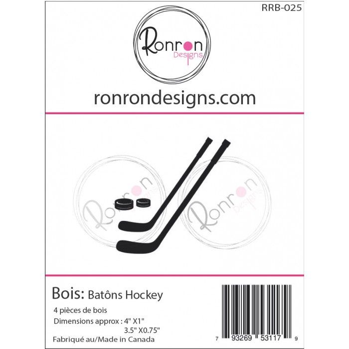 Ronron Designs - Embellissements en bois «Bâtons d'hockey»