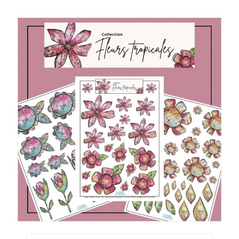Ronron Designs - Éphémèras à découper «Fleurs Tropicales»