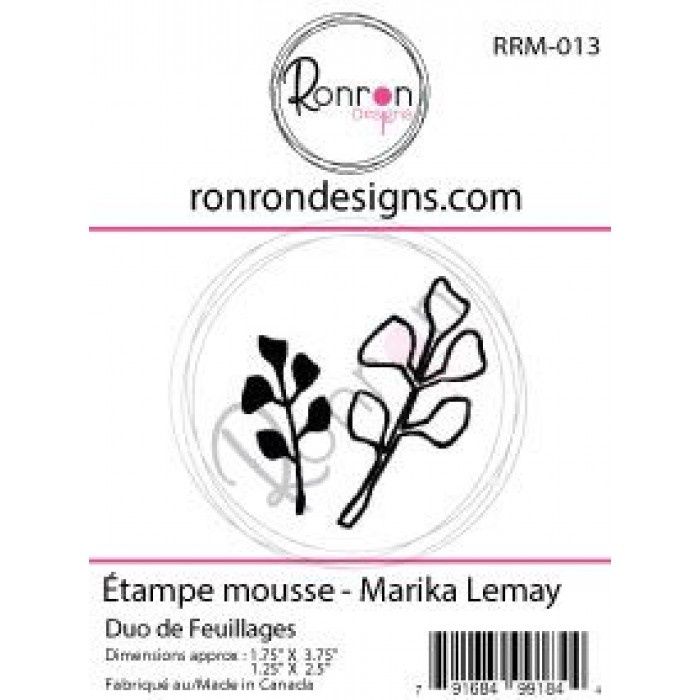 Ronron Designs - Étampes en mousse «Duo de feuillages»