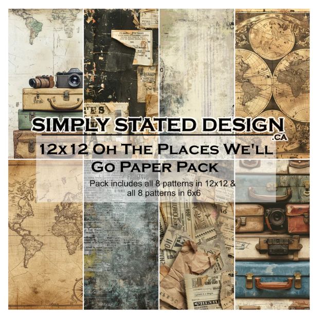Simply Stated Design - Papier 12" X 12" «Oh The Places We'll Go»