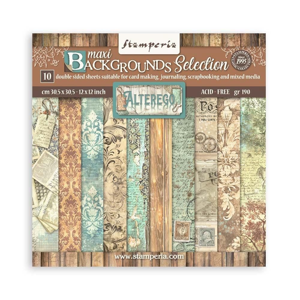 Stamperia - Papier 12" X 12" « Alterego/Background Selections», 10 feuilles double- face