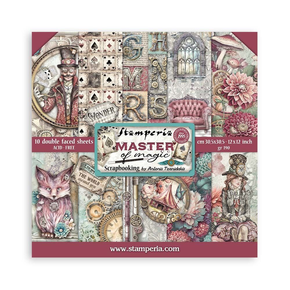 Stamperia - Papier 12" X 12" «Master Of Magic», 10 feuilles double- face